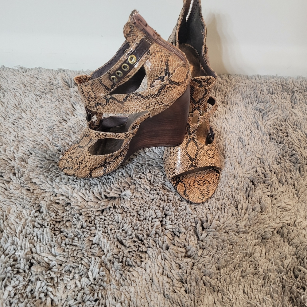 Lovely People Snakeskin Wedges